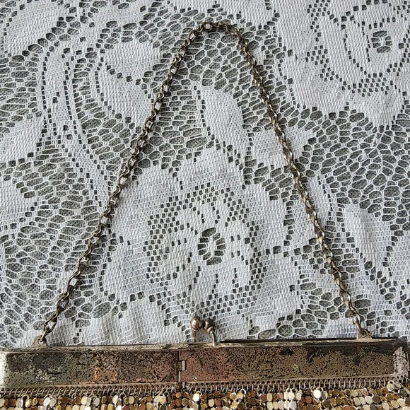 Vintage 1950s Whiting & Davis Gold Mesh Evening Bag Style 2908 Made in USA
